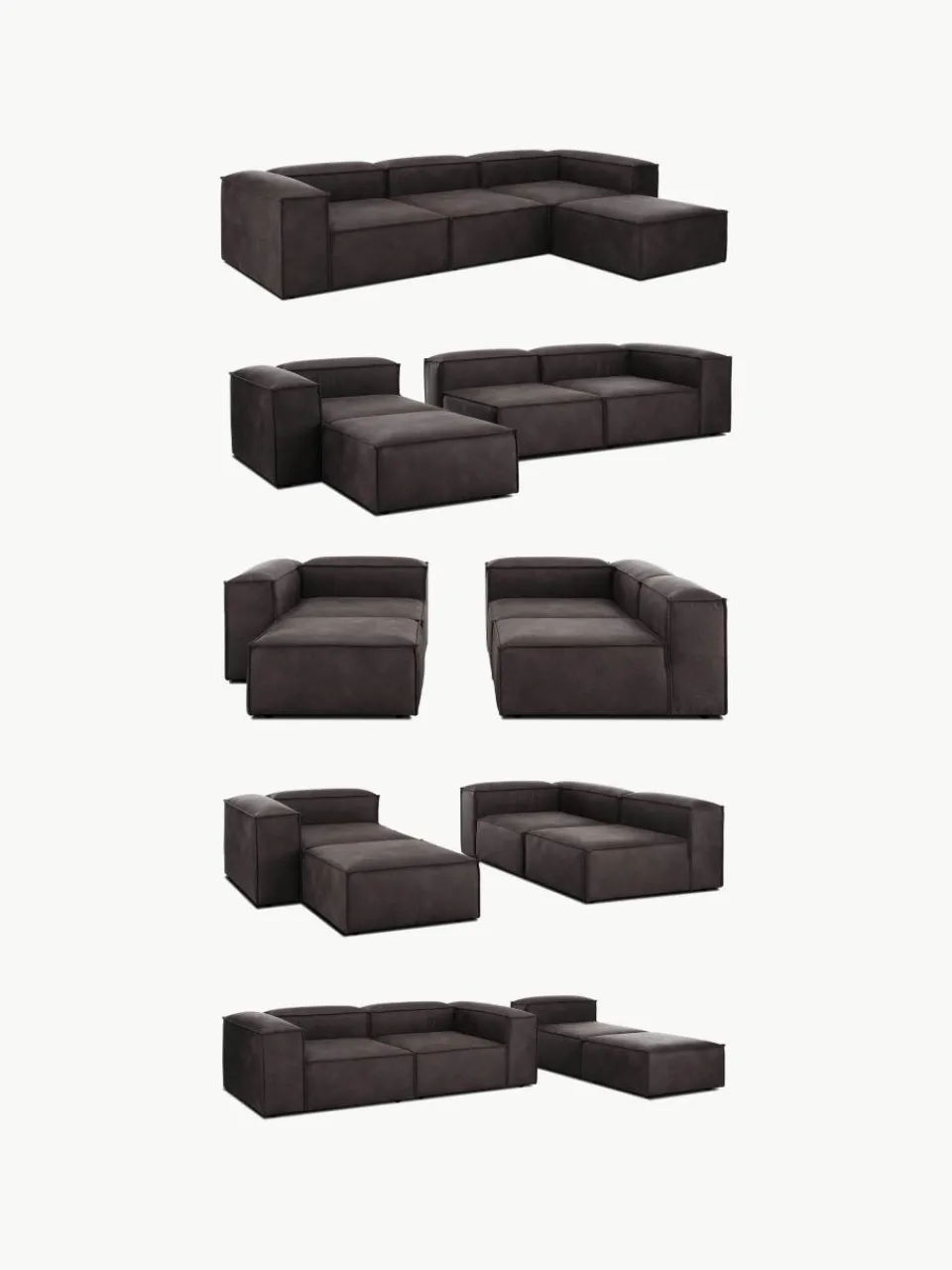 Modulaire XL hoekbank Lennon van gerecycled leer^Westwing Collection Discount