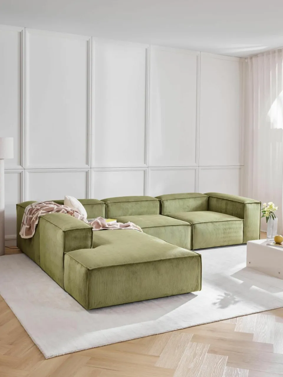 Modulaire XL hoekbank Lennon van corduroy^Westwing Collection Online