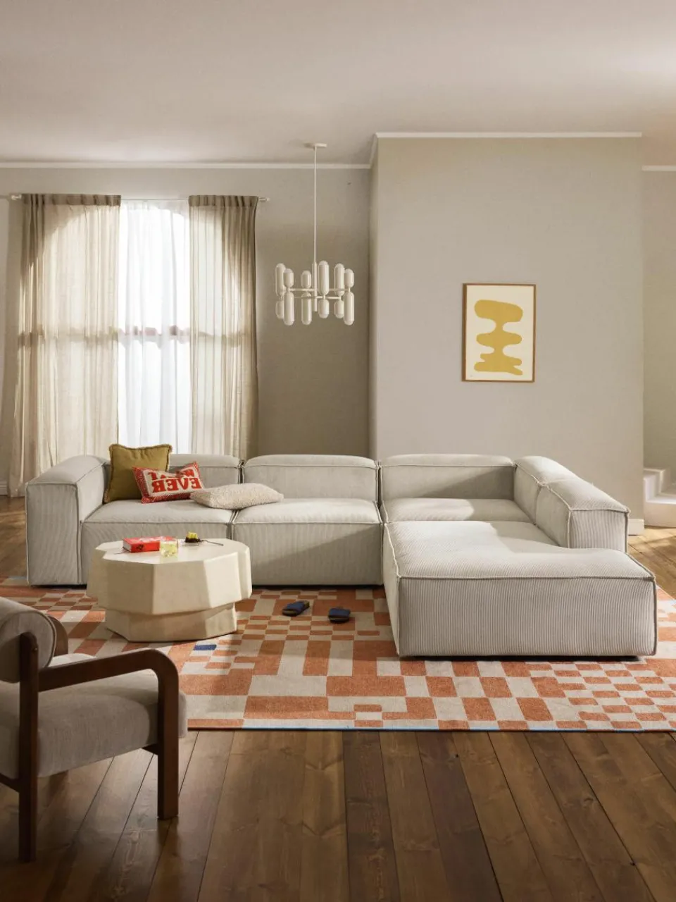 Modulaire XL hoekbank Lennon van corduroy^Westwing Collection Clearance