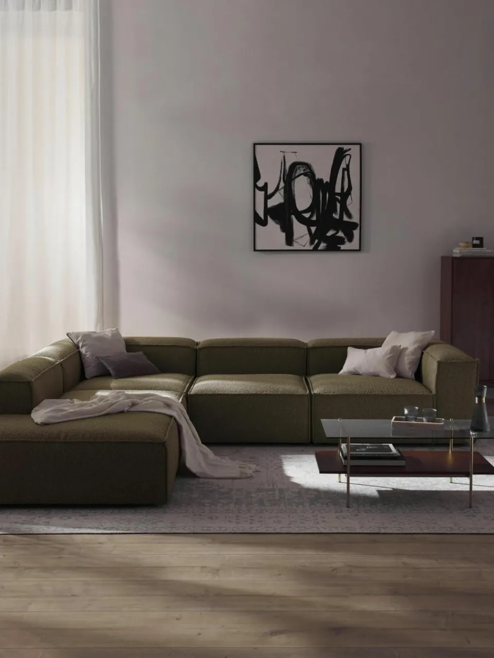 Modulaire XL hoekbank Lennon uit bouclé^Westwing Collection Clearance