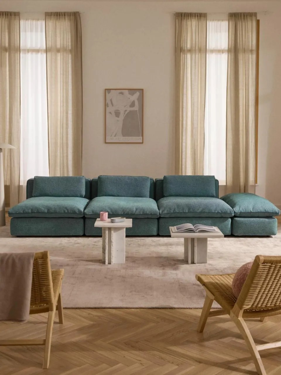 Modulaire XL-bank Felix (3-zits) met poef^Westwing Collection Clearance