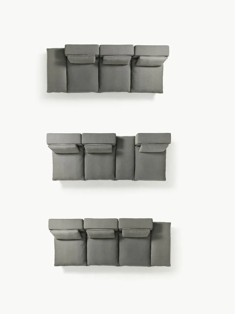 Modulaire XL-bank Felix (3-zits) met poef^Westwing Collection Hot