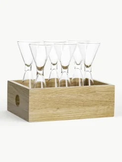 Mondgeblazen borrelglazen Semon met houten kistje, 6 stuks^Sagaform Sale