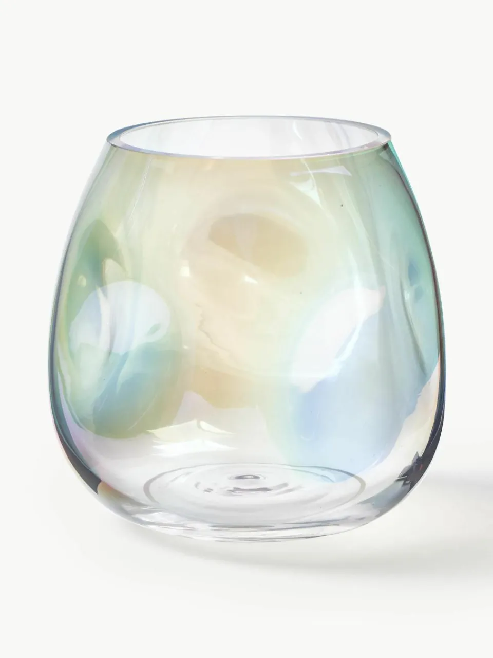 Mondgeblazen glazen vaas Rainbow, H 17 cm^Westwing Collection Fashion