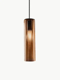 Mondgeblazen hanglamp Clio van getint glas^Panzeri Online
