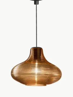 Mondgeblazen hanglamp Emma van getint glas^Panzeri Sale