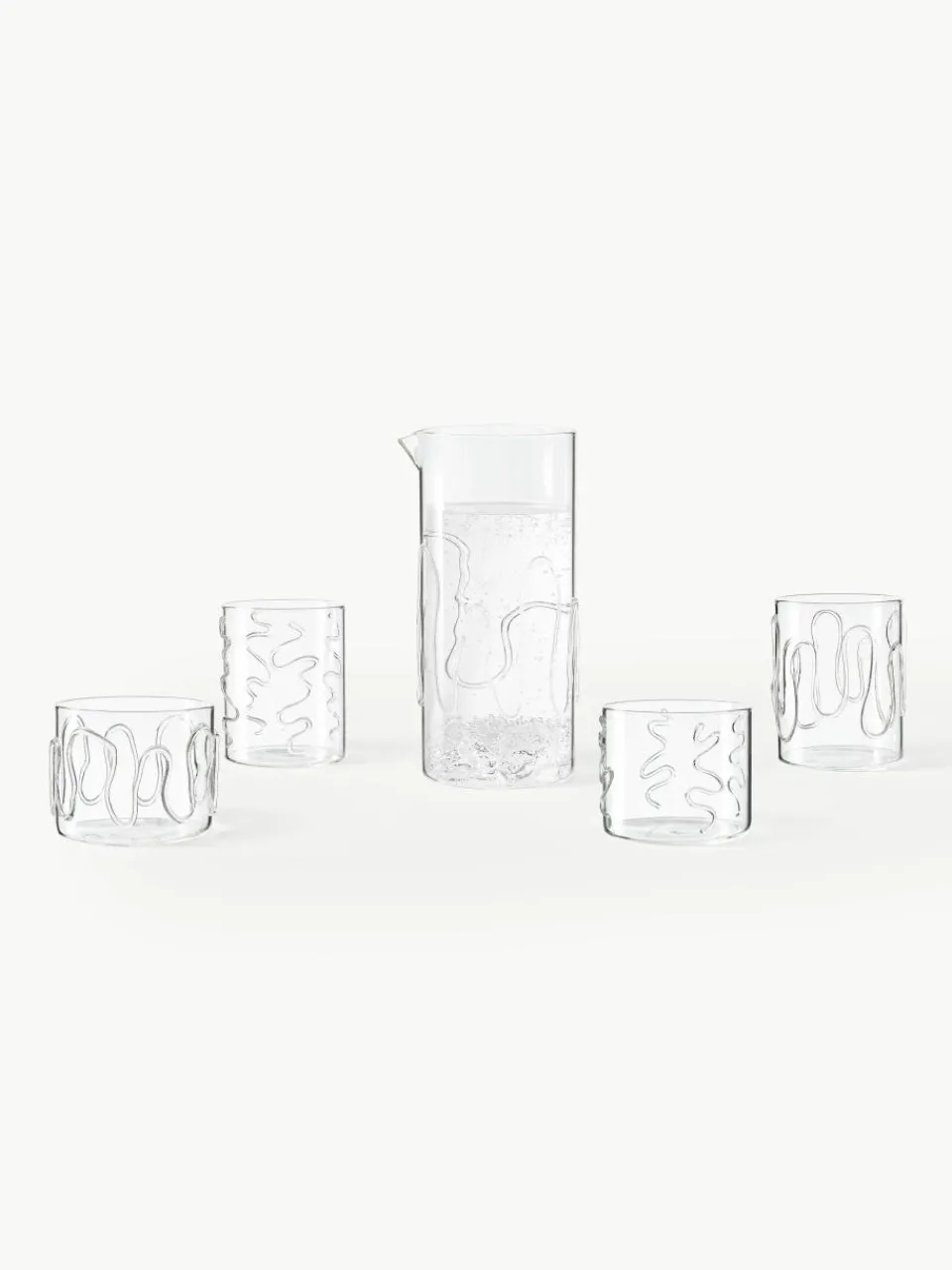 Mondgeblazen karaf Doodle met structuurpatroon, 1.2 L^ferm LIVING Best
