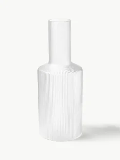 Mondgeblazen karaf Ripple met groefreliëf, 1 L^ferm LIVING Sale