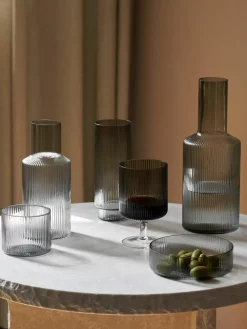 Mondgeblazen karaf Ripple met groefreliëf, 1 L^ferm LIVING Clearance