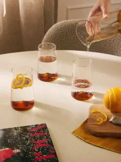 Mondgeblazen longdrinkglas Hadley, 4 stuks^Westwing Collection Fashion