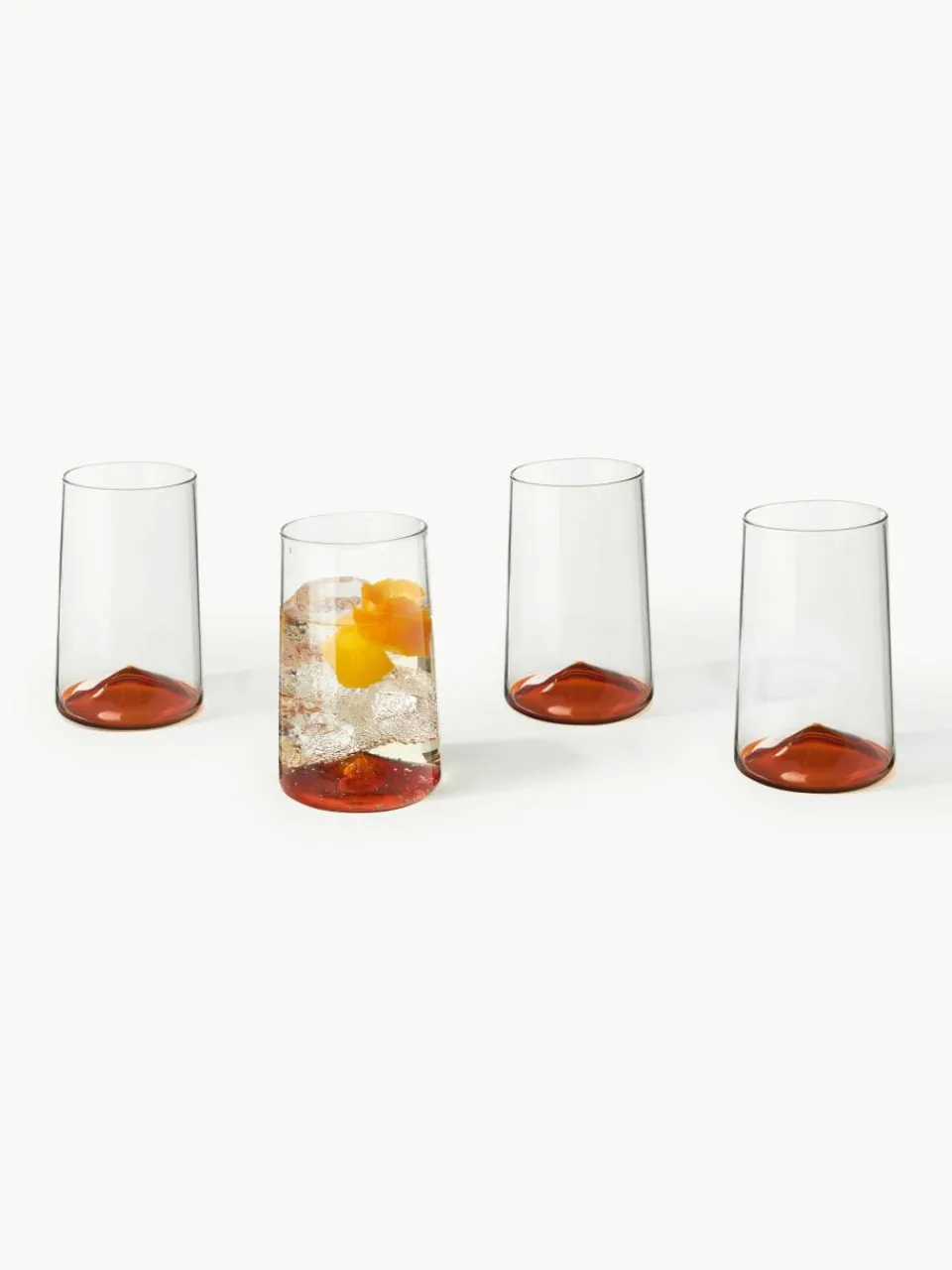 Mondgeblazen longdrinkglas Hadley, 4 stuks^Westwing Collection Fashion