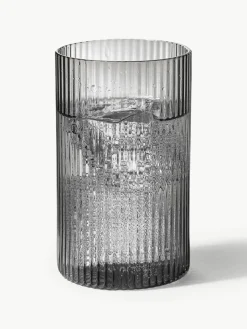 Mondgeblazen longdrinkglazen Ripple met groefreliëf, 4 stuks^ferm LIVING Discount