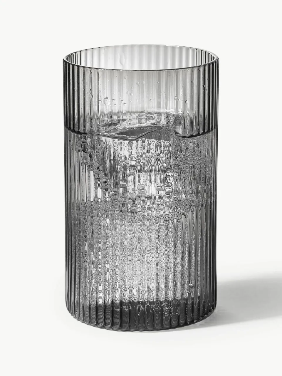 Mondgeblazen longdrinkglazen Ripple met groefreliëf, 4 stuks^ferm LIVING Discount