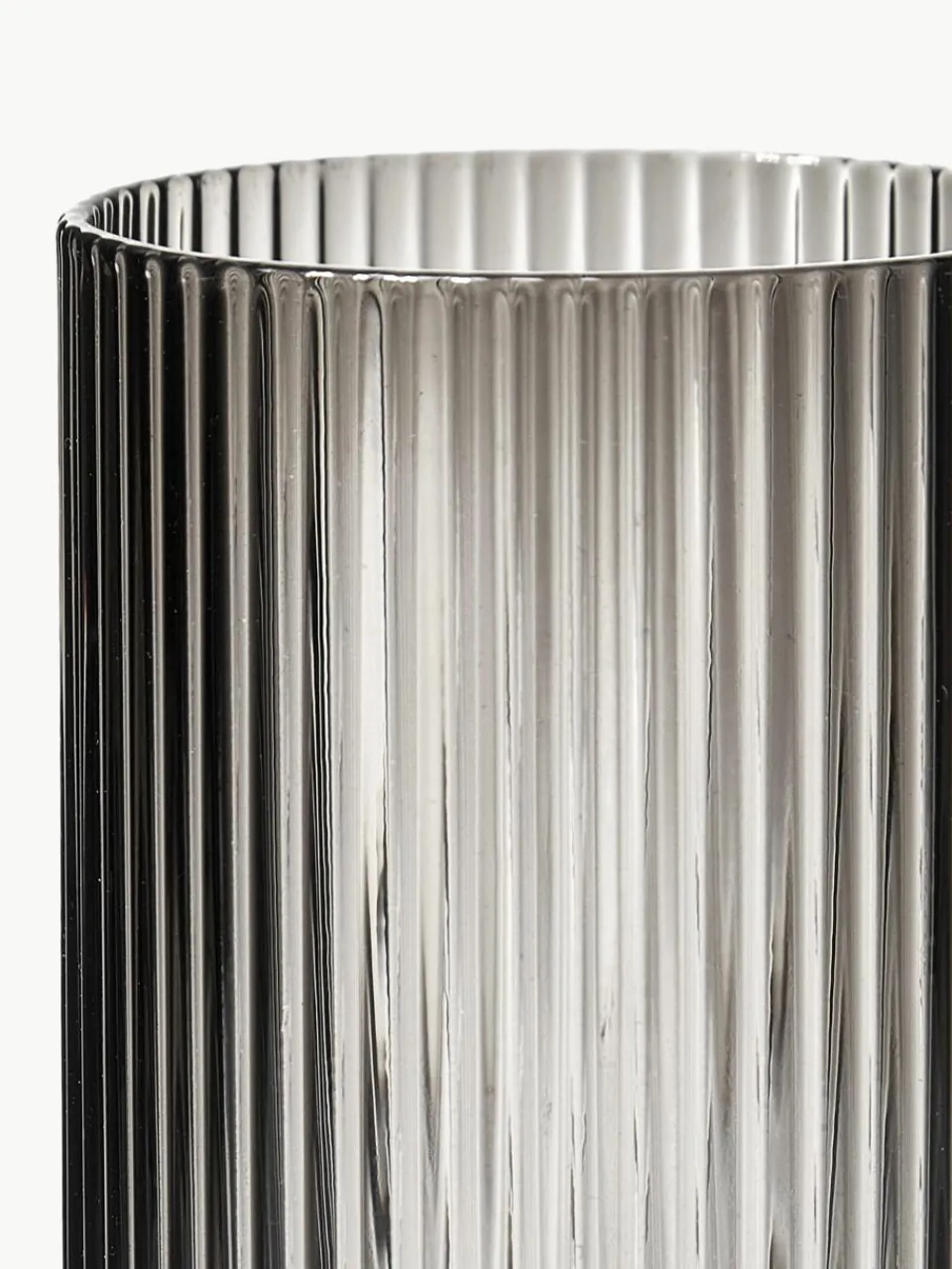 Mondgeblazen longdrinkglazen Ripple met groefreliëf, 4 stuks^ferm LIVING Discount