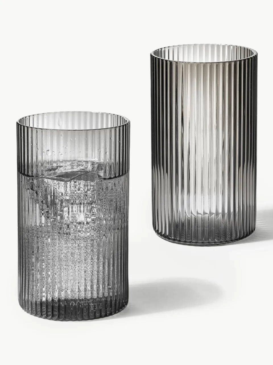 Mondgeblazen longdrinkglazen Ripple met groefreliëf, 4 stuks^ferm LIVING Discount
