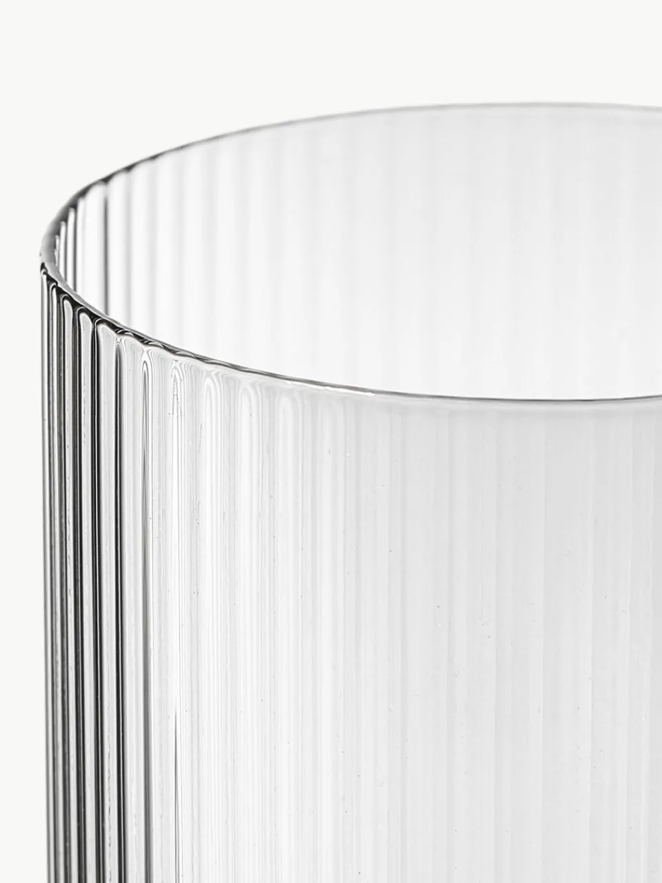 Mondgeblazen longdrinkglazen Ripple met groefreliëf, 4-delig^ferm LIVING Discount