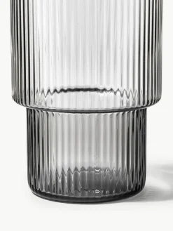 Mondgeblazen longdrinkglazen Ripple met groefreliëf, 4-delig^ferm LIVING Discount
