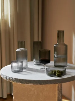 Mondgeblazen longdrinkglazen Ripple met groefreliëf, 4-delig^ferm LIVING Discount