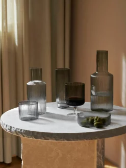 Mondgeblazen longdrinkglazen Ripple met groefreliëf, 4-delig^ferm LIVING Discount