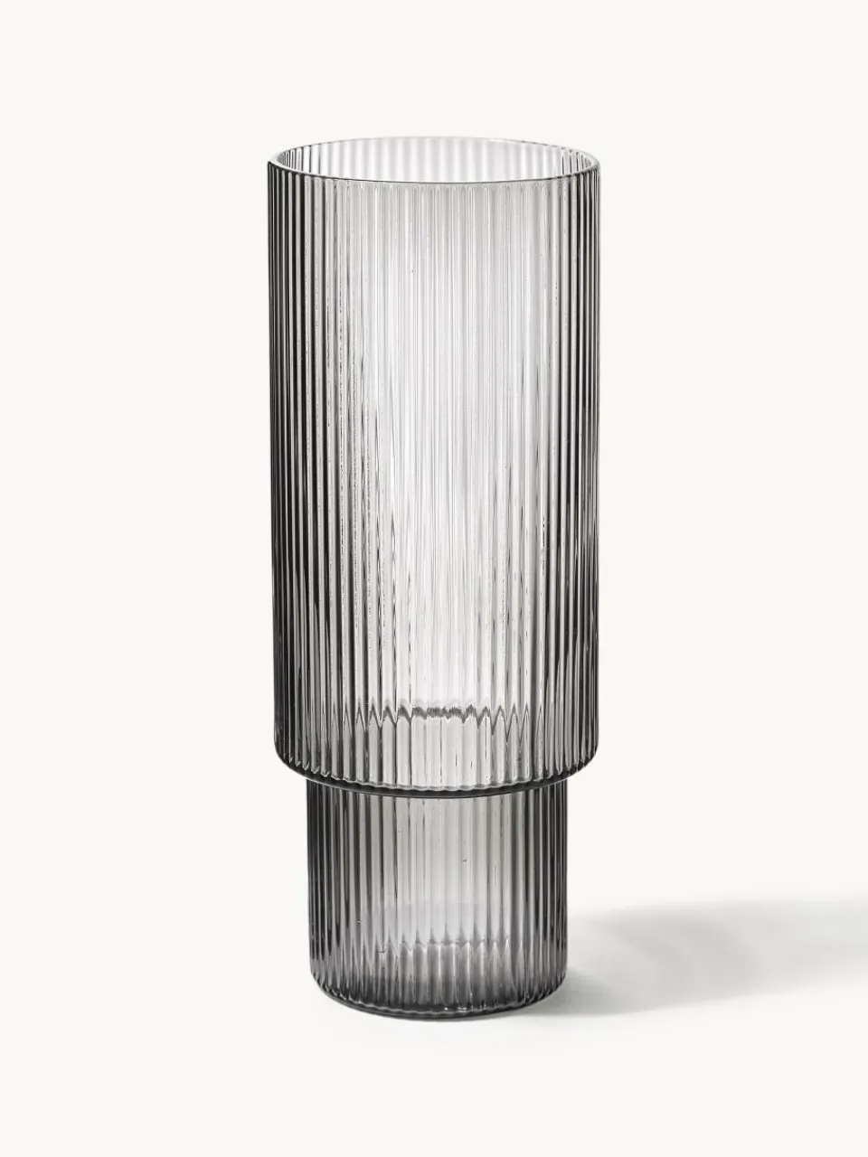 Mondgeblazen longdrinkglazen Ripple met groefreliëf, 4-delig^ferm LIVING Discount