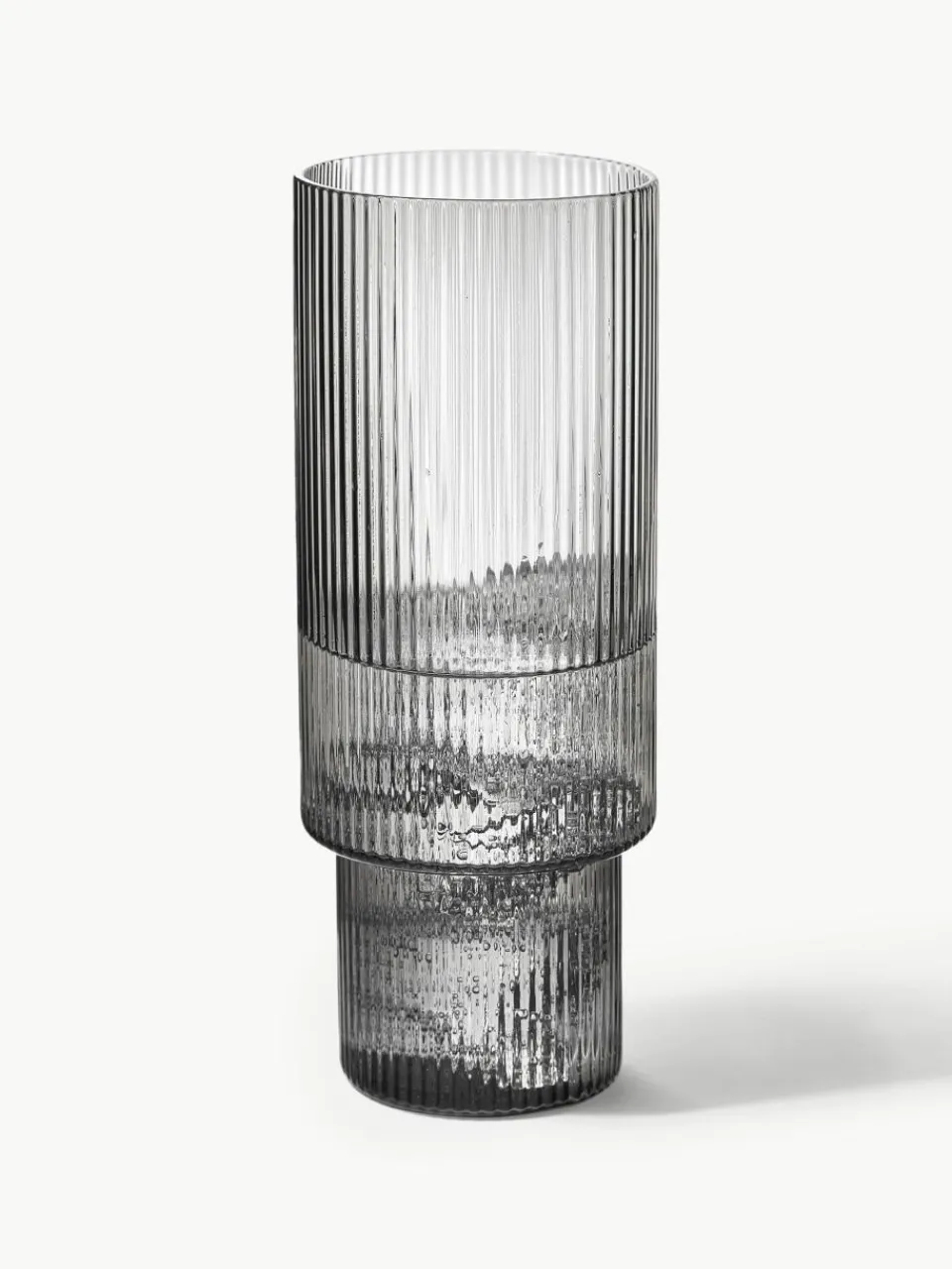 Mondgeblazen longdrinkglazen Ripple met groefreliëf, 4-delig^ferm LIVING Discount