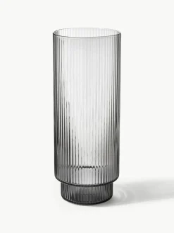 Mondgeblazen longdrinkglazen Ripple met groefreliëf, 4-delig^ferm LIVING Discount