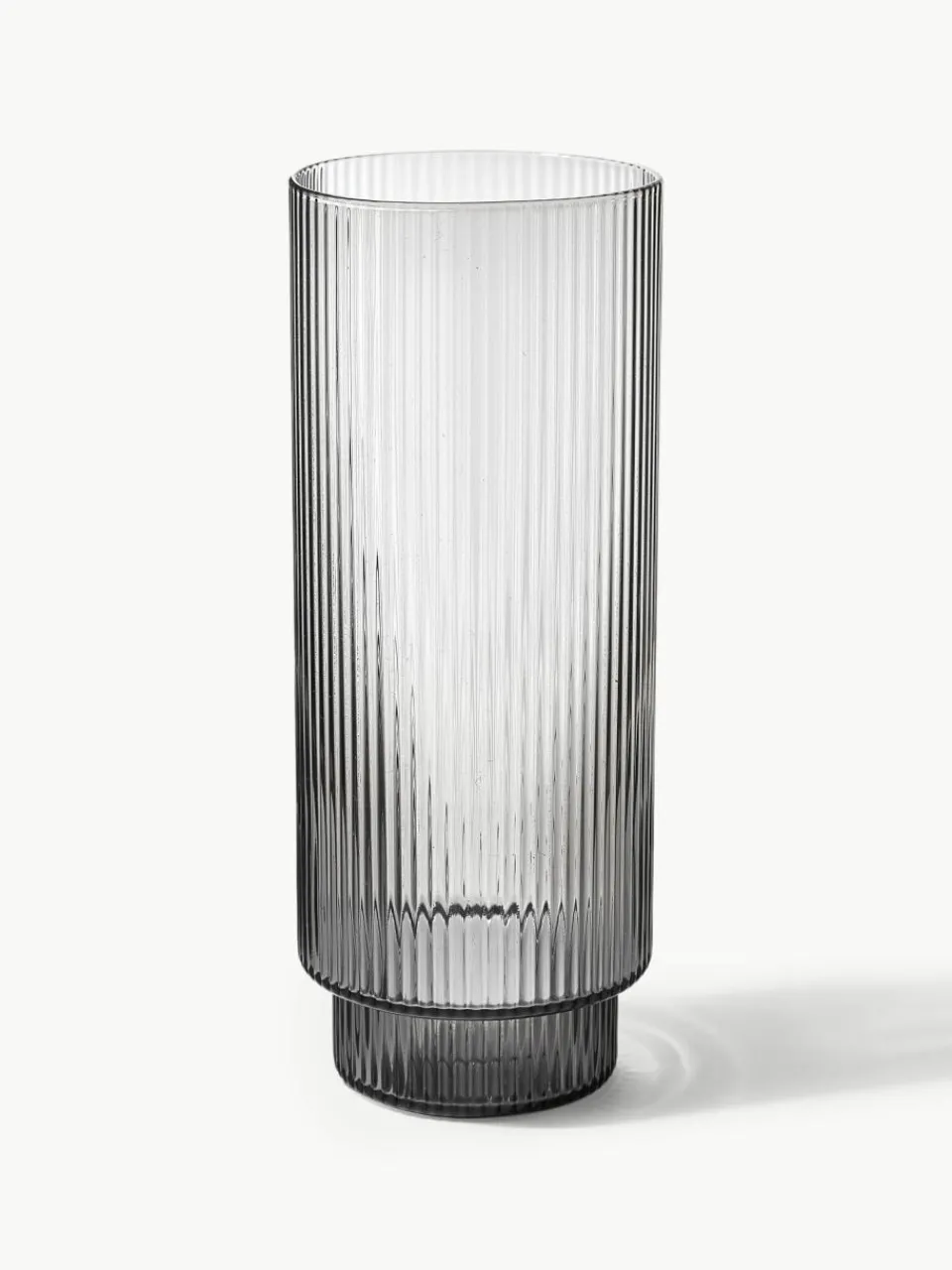 Mondgeblazen longdrinkglazen Ripple met groefreliëf, 4-delig^ferm LIVING Discount