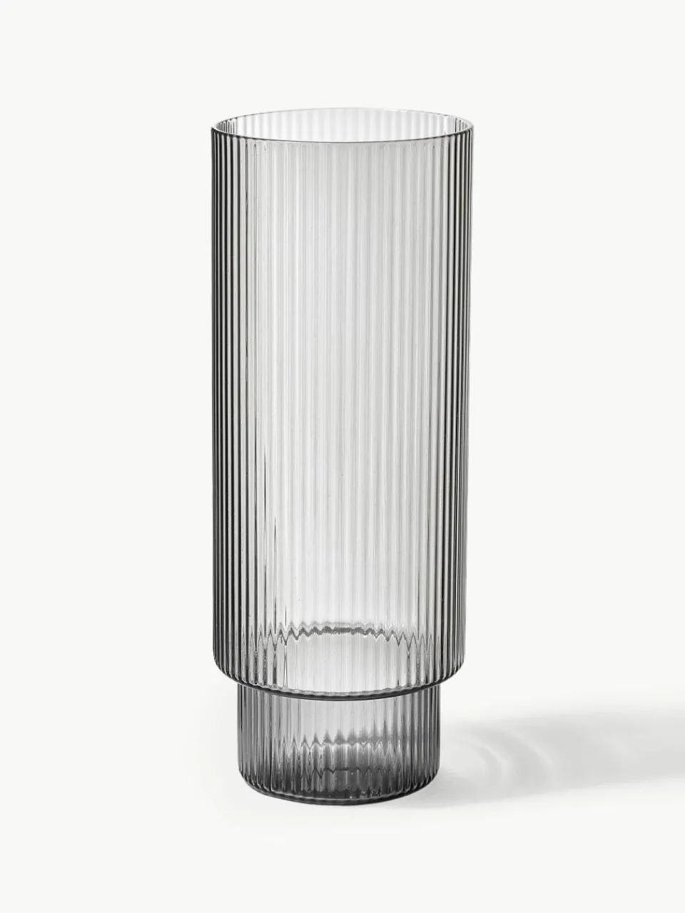 Mondgeblazen longdrinkglazen Ripple met groefreliëf, 4-delig^ferm LIVING Discount