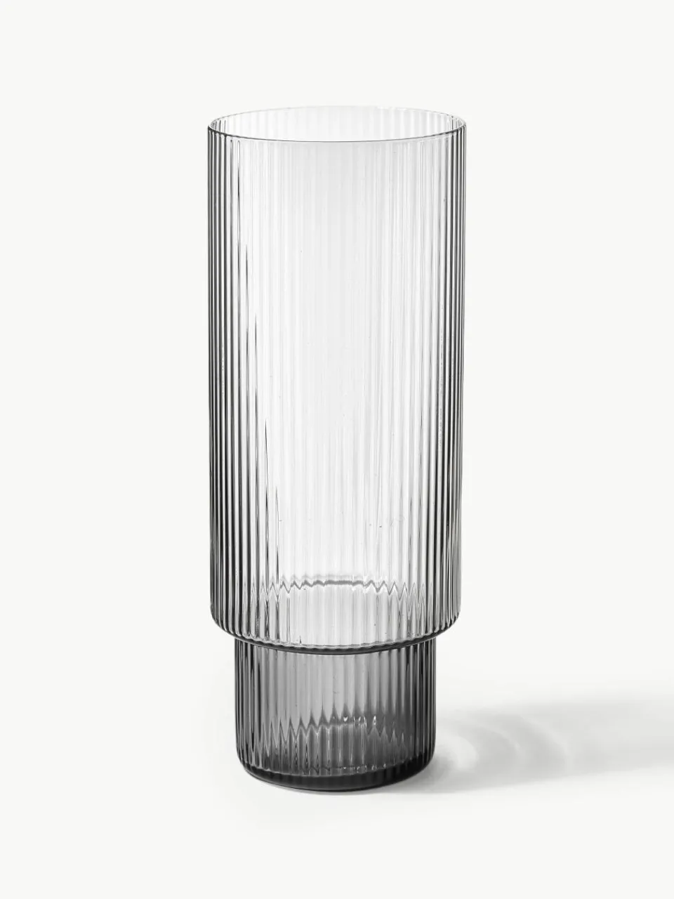 Mondgeblazen longdrinkglazen Ripple met groefreliëf, 4-delig^ferm LIVING Discount
