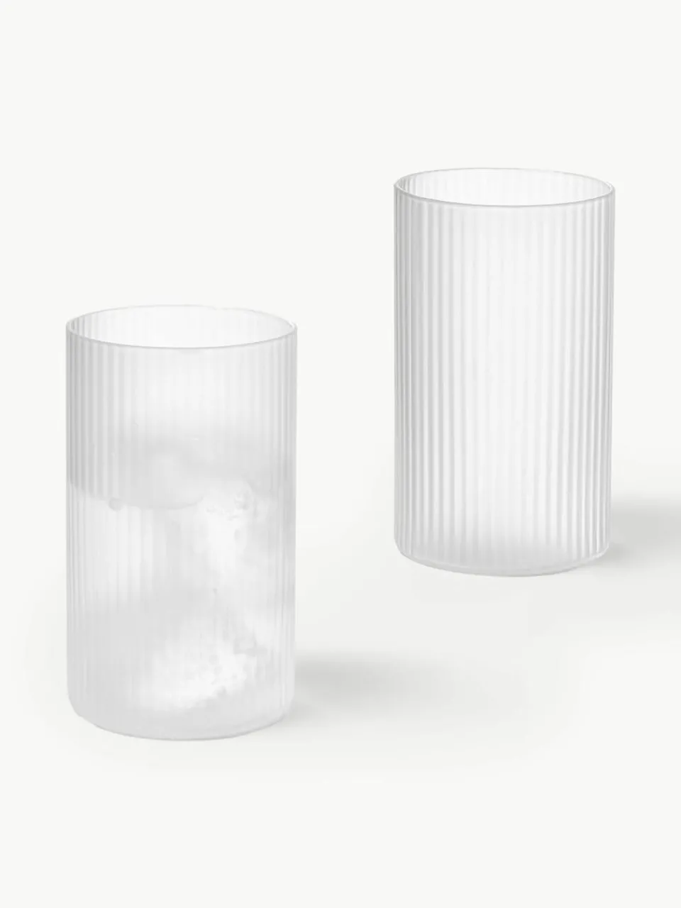Mondgeblazen longdrinkglazen Ripple met groefreliëf, 4 stuks^ferm LIVING Fashion
