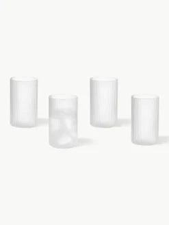 Mondgeblazen longdrinkglazen Ripple met groefreliëf, 4 stuks^ferm LIVING Fashion