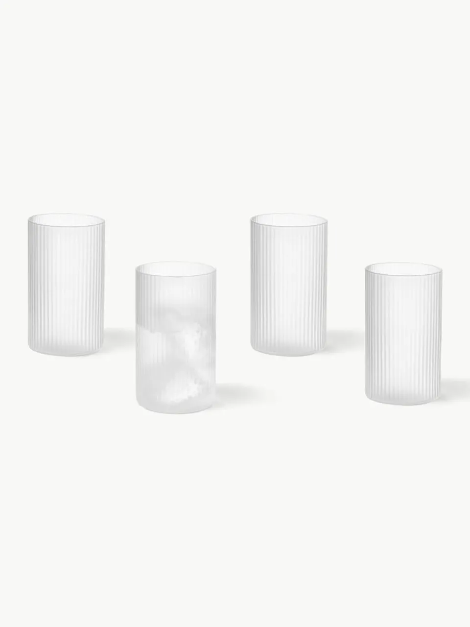 Mondgeblazen longdrinkglazen Ripple met groefreliëf, 4 stuks^ferm LIVING Fashion