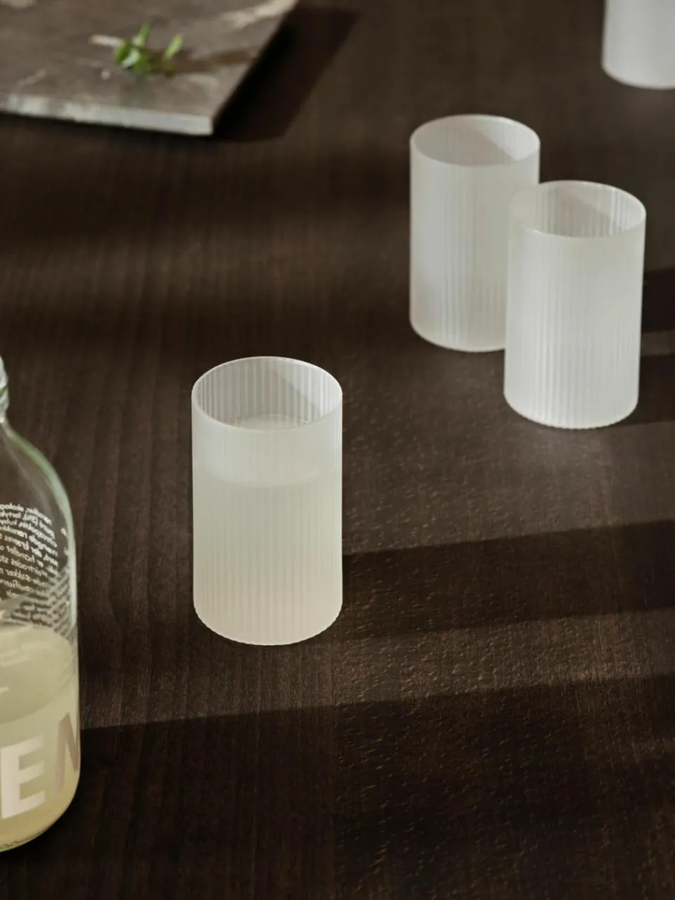 Mondgeblazen longdrinkglazen Ripple met groefreliëf, 4 stuks^ferm LIVING Fashion