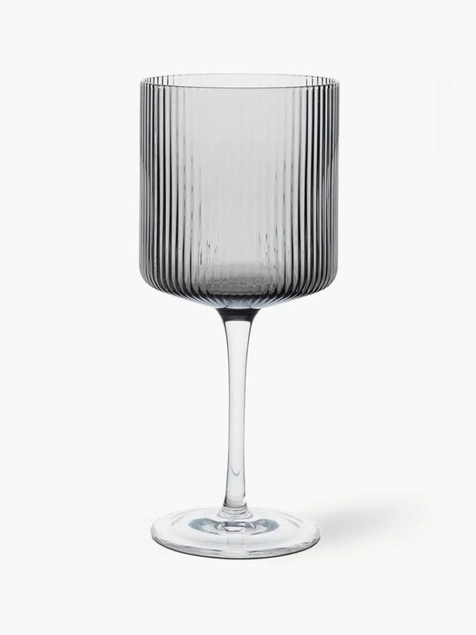 Mondgeblazen rode wijnglazen Ripple met groefreliëf, 2 stuks^ferm LIVING Best