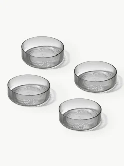 Mondgeblazen serveerschalen Ripple met groefstructuur, 4 stuks^ferm LIVING Sale