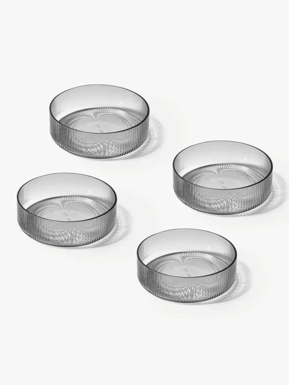 Mondgeblazen serveerschalen Ripple met groefstructuur, 4 stuks^ferm LIVING Sale