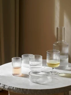 Mondgeblazen serveerschalen Ripple met groefstructuur, 4 stuks^ferm LIVING Online