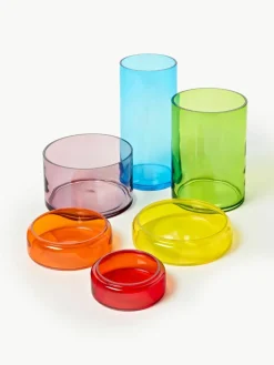 Mondgeblazen sieradendoosjes Multi, set van 3^Pols Potten Clearance