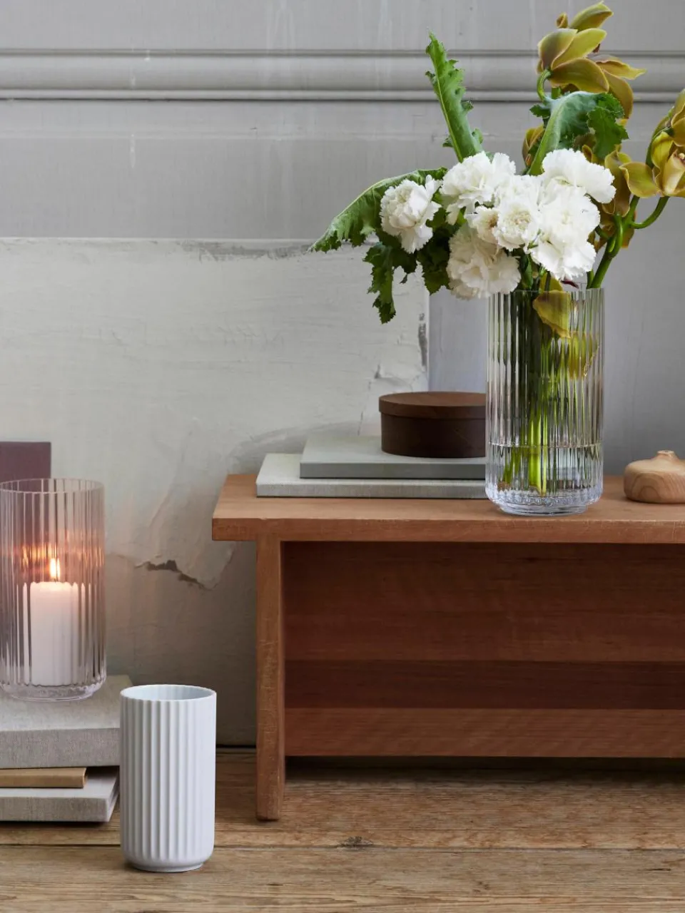 Mondgeblazen vaas Lyngby, H 21 cm^Lyngby Porcelaen Sale