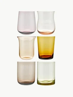 Mondgeblazen waterglazen Diseguale in verschillende kleuren en vormen, set van 6^Bitossi Home Outlet