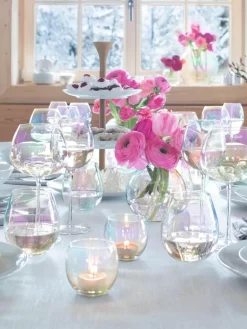 Mondgeblazen waterglazen Pearl met parelmoer glans, 4 stuks^Lsa International Clearance