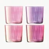 Mondgeblazen waterglazen Gems met groefreliëf, 4-delig^Lsa International Hot