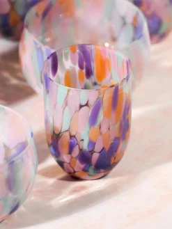 Mondgeblazen waterglazen Big Confetti, 6 stuks^ANNA VON LIPA New