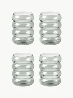 Mondgeblazen waterglazen Bubbly, 4 stuks^Westwing Collection Clearance