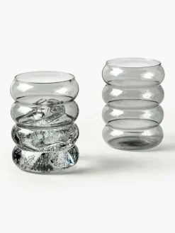Mondgeblazen waterglazen Bubbly, 4 stuks^Westwing Collection Clearance