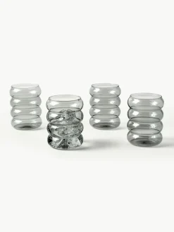 Mondgeblazen waterglazen Bubbly, 4 stuks^Westwing Collection Clearance