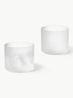 Mondgeblazen waterglazen Ripple met groefreliëf, 4 stuks^ferm LIVING Best