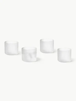 Mondgeblazen waterglazen Ripple met groefreliëf, 4 stuks^ferm LIVING Best