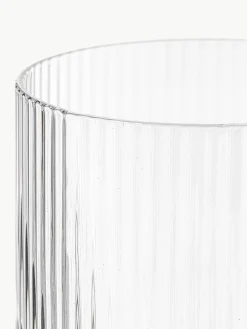 Mondgeblazen waterglazen Ripple met groefreliëf, 4-delig^ferm LIVING Best