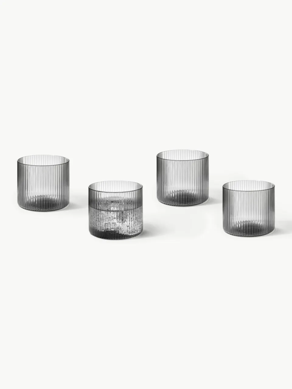 Mondgeblazen waterglazen Ripple met groefreliëf, 4 stuks^ferm LIVING Sale